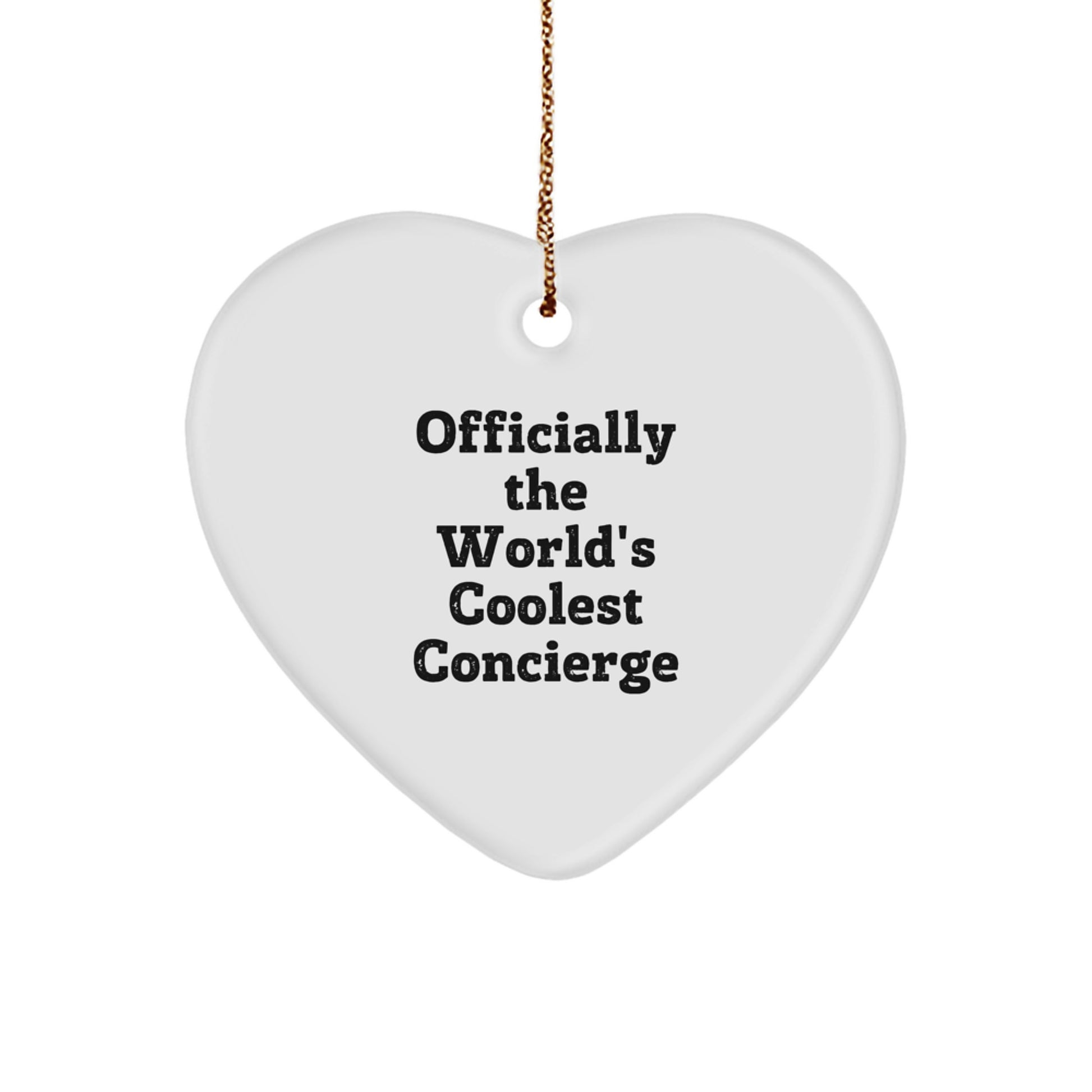 The Concierge's 'World's Coolest' Heart Ornament Gifts for Men, Women, and Family, Officially Funny, Perfect for Christmas Unique Gifts from Friends or Coworkers - Image 1