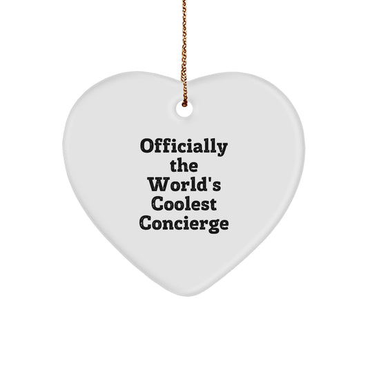 The Concierge's 'World's Coolest' Heart Ornament Gifts for Men, Women, and Family, Officially Funny, Perfect for Christmas Unique Gifts from Friends or Coworkers - Image 1