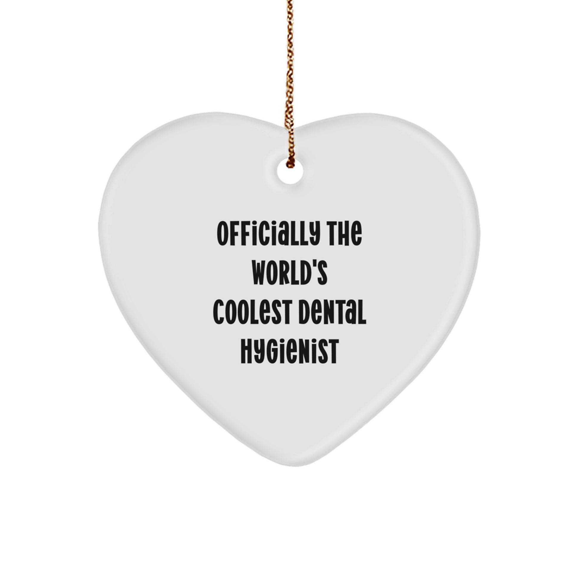Funny Dental Hygienist Heart Ornament Gifts from Men to Women, Officially 'The World's Coolest' Christmas Unique Gifts for Family Coworkers Friends - Image 1