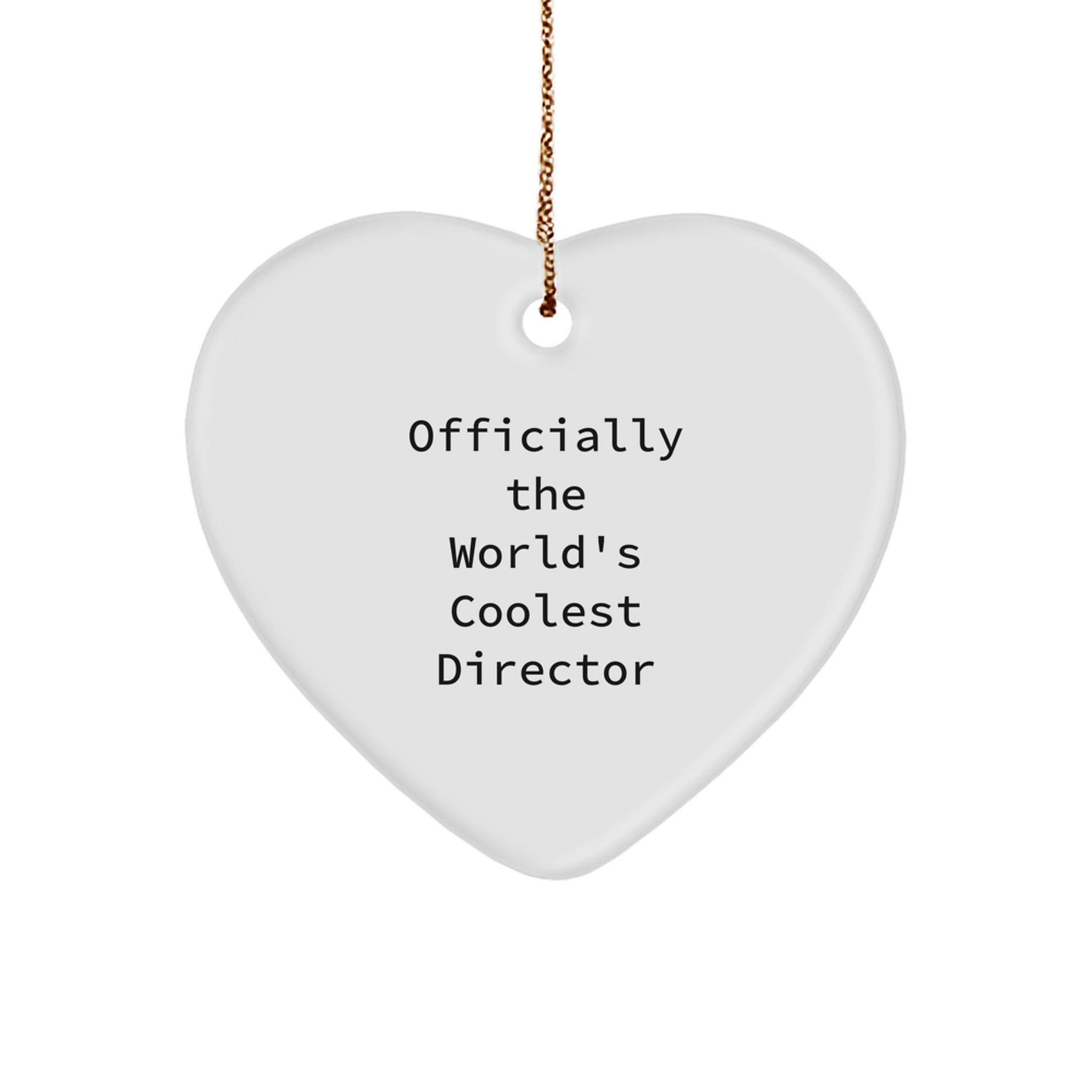 Funny 'Officially The World's Coolest Director' Heart Ornament Gifts from Friends - Gifts for Director - Christmas Unique Gifts for Men - Image 1