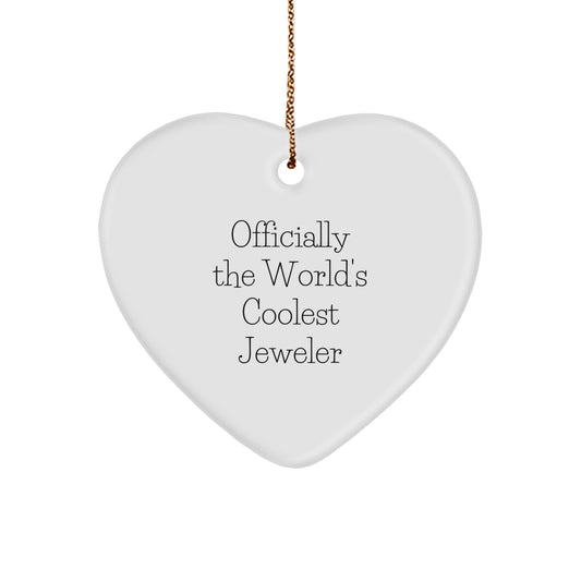 Jeweler Heart Christmas Ornament Coolest Jeweler for Friends Xmas Gift - Image 1