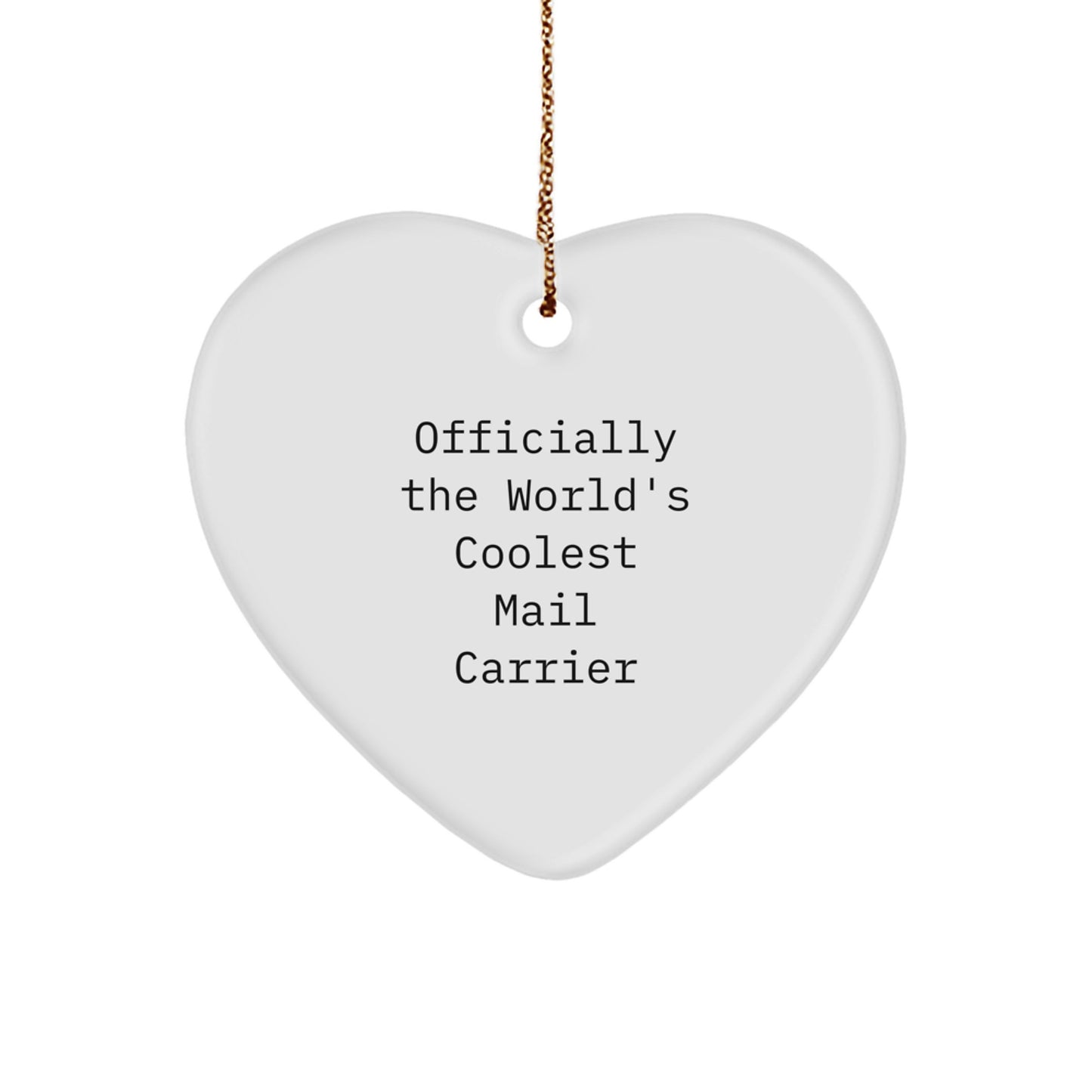 Funny Mail Carrier Heart Ornament Gifts for Men from Friends at Christmas - Image 1