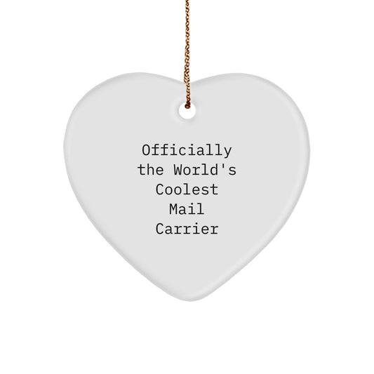 Funny Mail Carrier Heart Ornament Gifts for Men from Friends at Christmas - Image 1