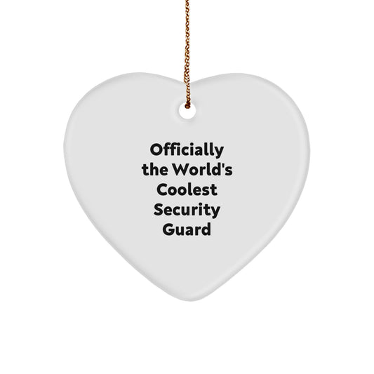Funny Security Guard Heart Ornament Gifts from Men to Security Guards, Heart Shaped Decorations for Security Guard Christmas Unique Gifts - Image 1