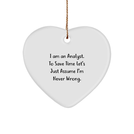 Funny Analyst Heart Ornament Gifts from Friends to Analyst Colleagues at Christmas Unique Presents - Image 1