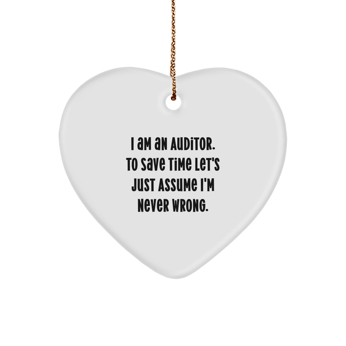 Whimsical Auditor Heart Christmas Ornament for Friends Novelty Gift - Image 1