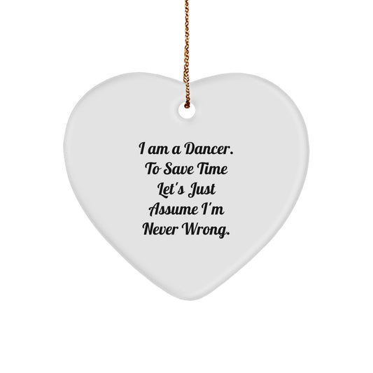 Funny Dancer Heart Ornament Gifts from Family to Friends with Inspirational Quote for Christmas Unique Ornaments - Image 1
