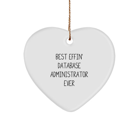 Funny Database Administrator Heart Ornament Gifts from Men to Colleagues, Christmas Unique Ornaments for Database Administrators, Inspirational Quote - Image 1