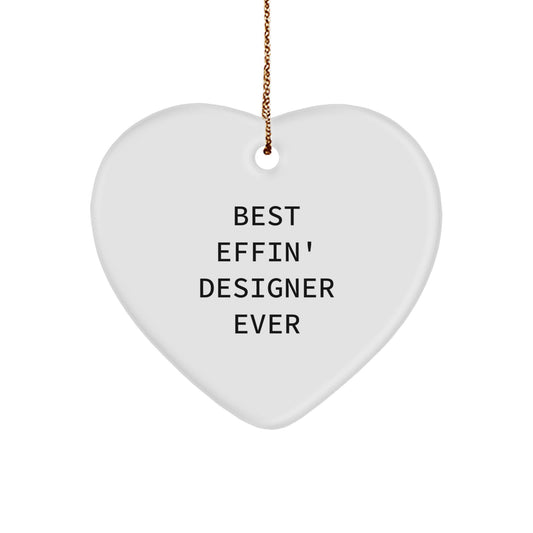 Funny Designer Gifts for the Best Effin' Designer Ever, Heart Ornament, Christmas Unique Gifts from Friends, Family, Men, Women, Coworkers - Image 1