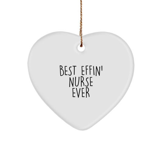 Nurse Heart Christmas Ornament for Happy Kids – Best Effin' Nurse Ever Gift - Image 1