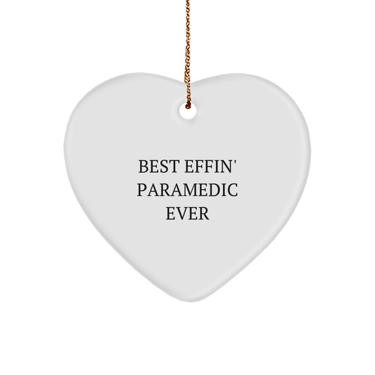 Funny Rescue Worker Gifts for Men Rescue Worker Heart Ornament Best Effin' Rescue Worker Ever Christmas Unique Gift Ideas Gifts from Family - Image 1