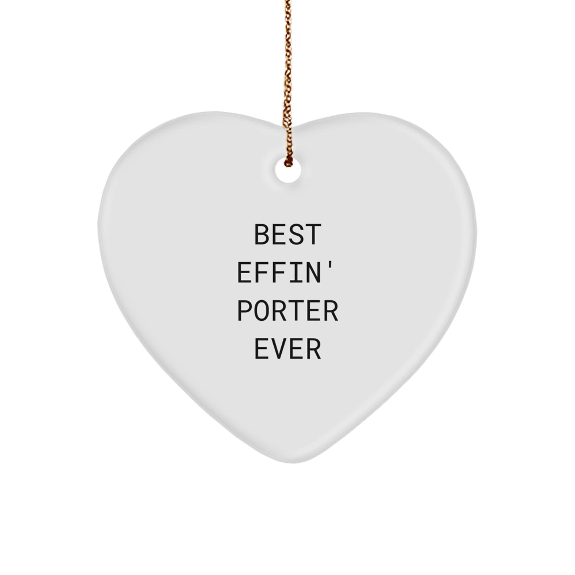 Funny Porter Heart Ornament Gifts for Porter from Friends at Christmas - Image 1