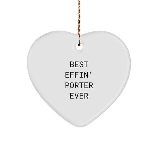 Funny Porter Heart Ornament Gifts for Porter from Friends at Christmas - Image 1