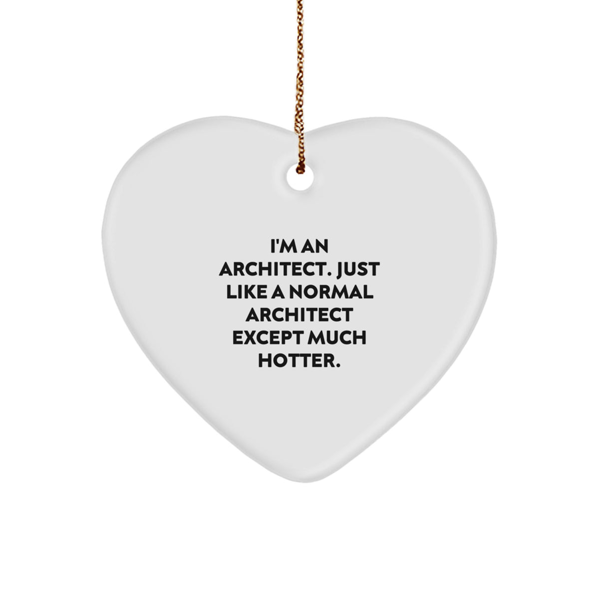 Architect Heart Ornament Holiday Christmas Gift for Coworkers Idea - Image 1