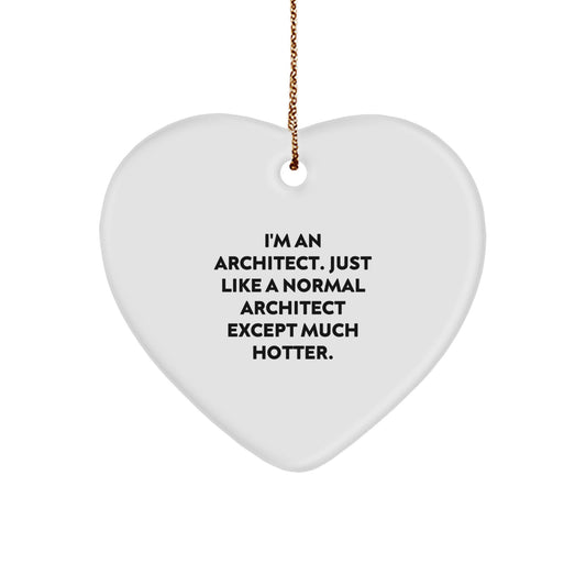 Architect Heart Ornament Holiday Christmas Gift for Coworkers Idea - Image 1