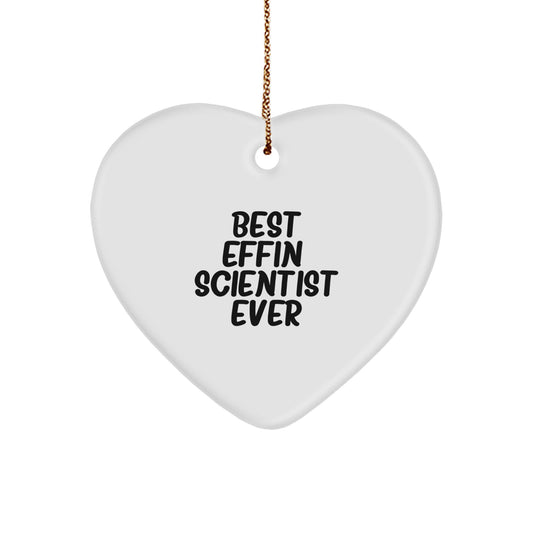 Funny Scientist Heart Ornament Gifts from Family to Best Effin' Scientist Ever Men - Image 1