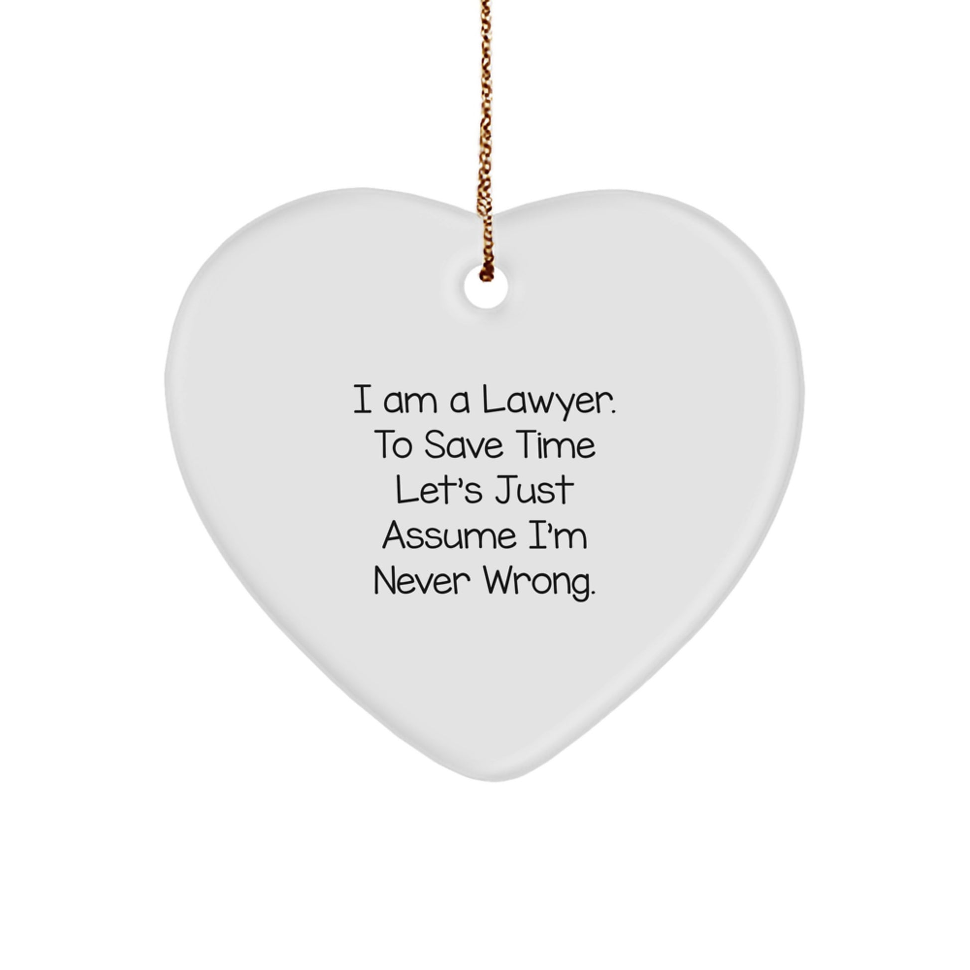 Funny Lawyer Gifts for Christmas Unique Heart Ornament for Men or Women Friends Family Coworkers - Image 1