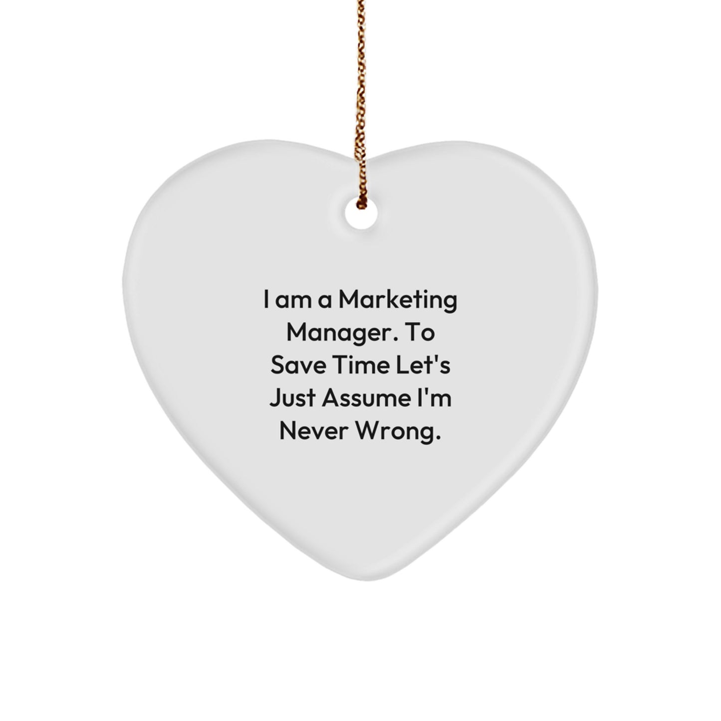 Funny Heart Ornament Gifts from Men to Marketing Manager Friends on Christmas Unique - Image 1