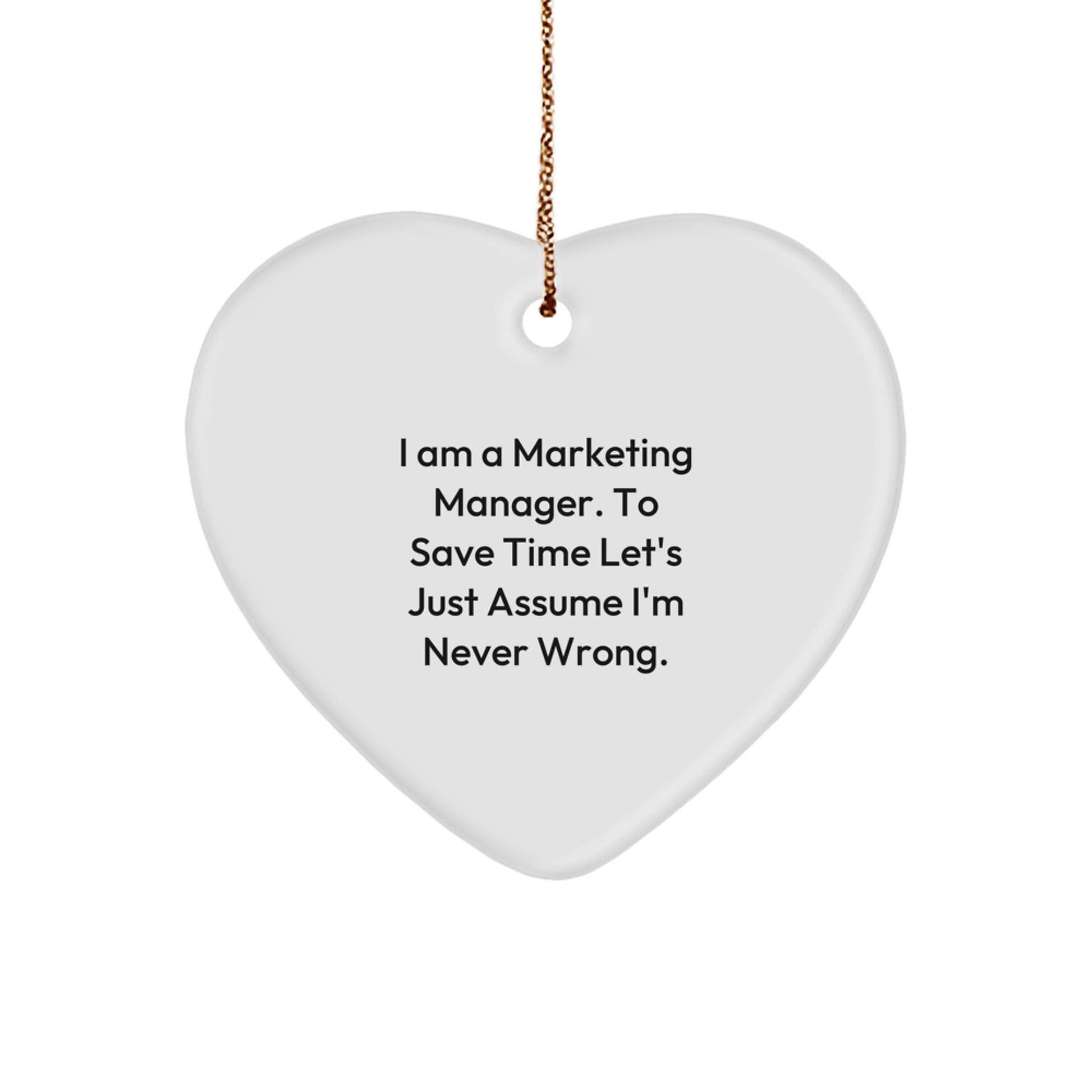 Funny Heart Ornament Gifts from Men to Marketing Manager Friends on Christmas Unique - Image 1