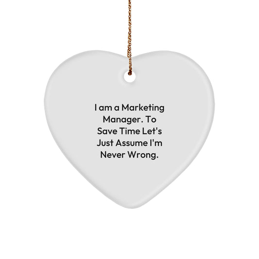 Funny Heart Ornament Gifts from Men to Marketing Manager Friends on Christmas Unique - Image 1