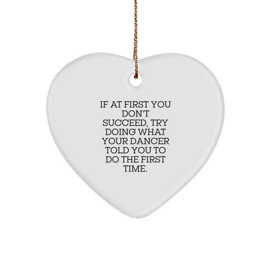 Funny Dancer Gifts from Family for Dancer Christmas Unique Heart Ornament, Dancer Heart Shaped Decorative Wall Hanging - Image 1