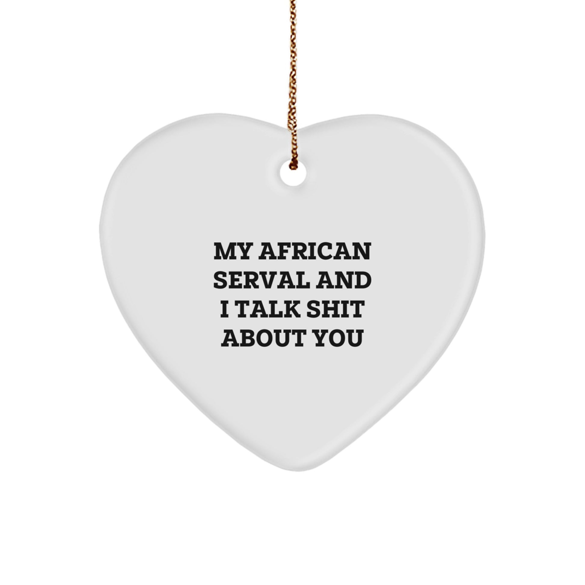 Christmas Gift African Serval Heart Ornament for Her Present - Image 1