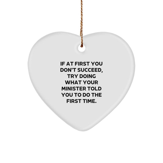 Christmas Unique Gift for Her Minister Inspired Heart Ornament Present - Image 1