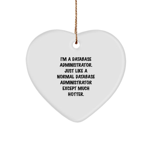 Funny Quote Heart Ornament for Database Administrators, Christmas Unique Gifts from Friends, Family, Coworkers to Men and Women, Database Admin Heart Decoration - Image 1