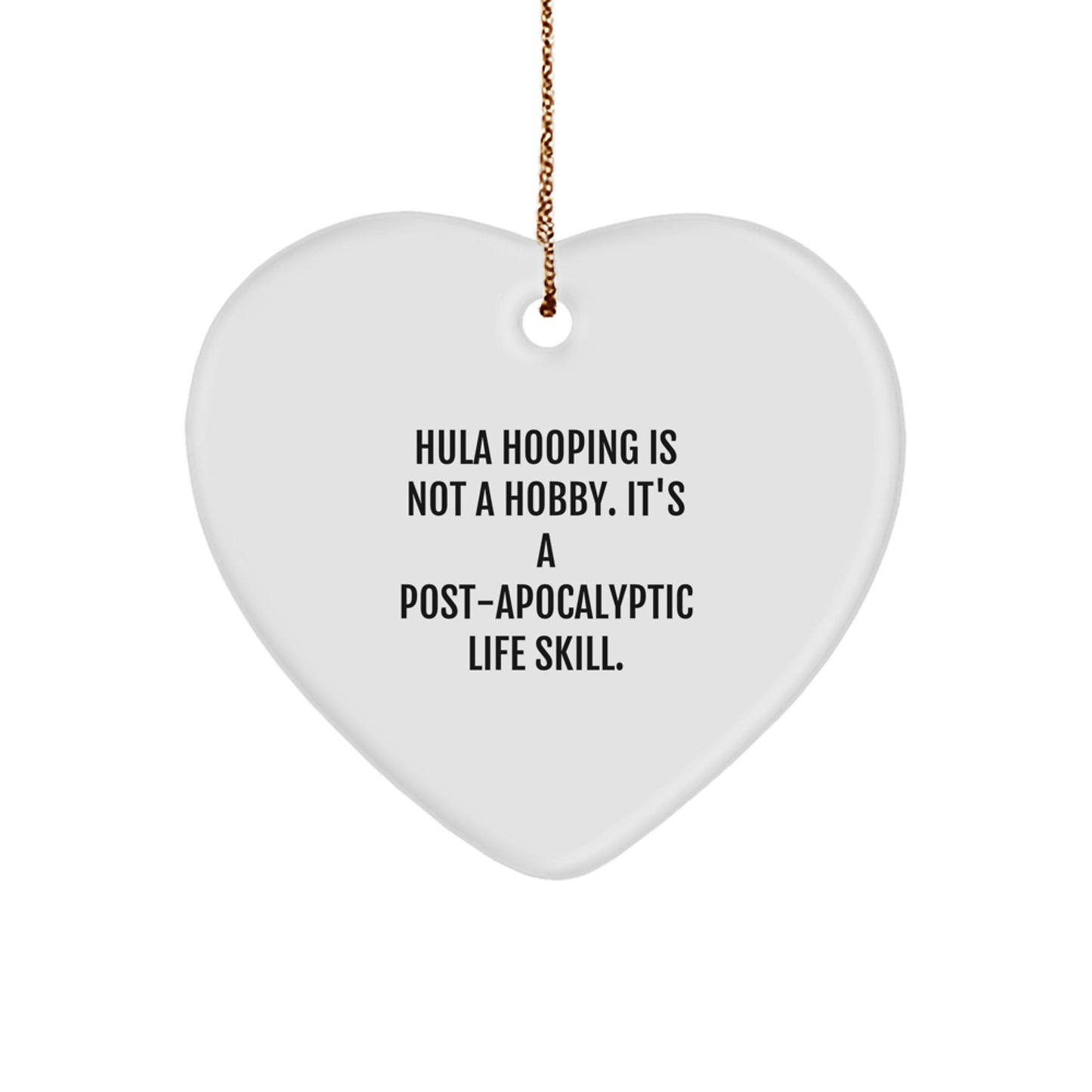 Funny Hula Hooping Heart Ornament Gifts from Friends for Hula Hooping Lovers on Christmas Unique Gifts - Image 1