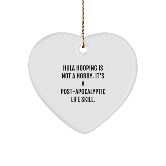Funny Hula Hooping Heart Ornament Gifts from Friends for Hula Hooping Lovers on Christmas Unique Gifts - Image 1