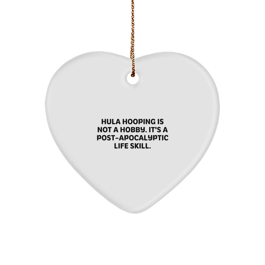 Funny Hula Hooping Heart Ornament, Inspirational Gifts from Friends & Family, Hula Hooping Christmas Decorations for Hula Hooping Enthusiasts - Image 1