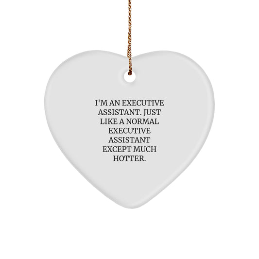 Christmas Gift for Her Executive Assistant Heart Ornament Present - Image 1