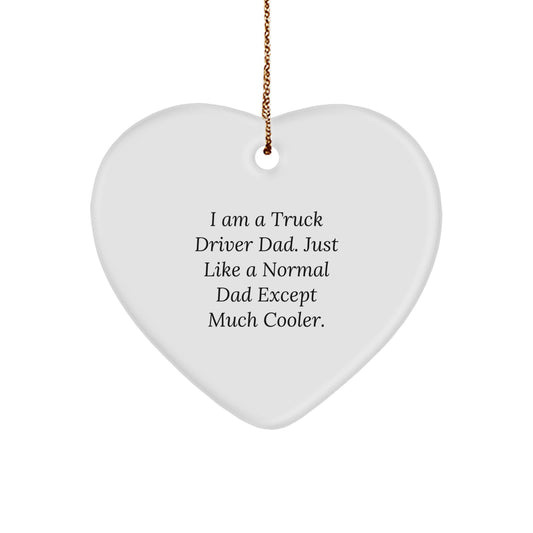 Truck Driver Gifts, Heart Ornament for Truckers, Funny Christmas Unique Gifts from Friends, Family to Truck Driver Dad - Image 1