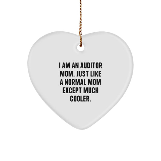 Auditor Mom Heart Ornament Gifts from Family Christmas Unique Gifts - Funny Heart Symbol - Image 1