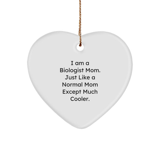 Biologist Mom Funny Heart Ornament Gifts for Men Women Friends Coworkers Family - A Unique Christmas Unique Gift for Biologist Lover from Mom - Image 1