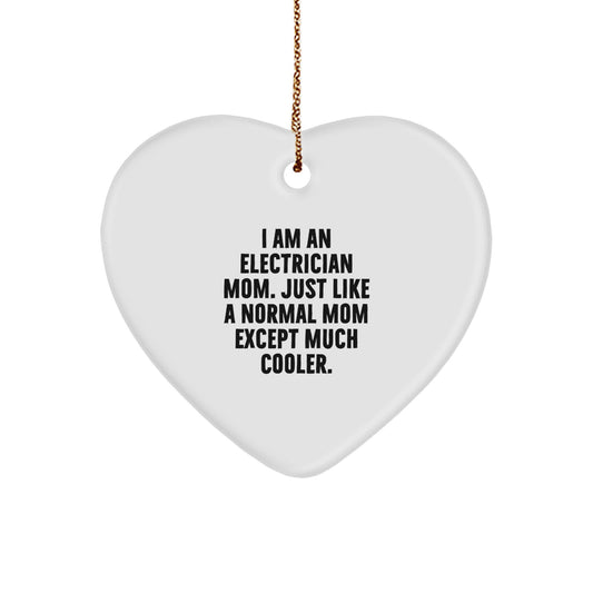 Electrician Mom Heart Ornament Gifts from Family to Friends at Christmas Unique - Image 1