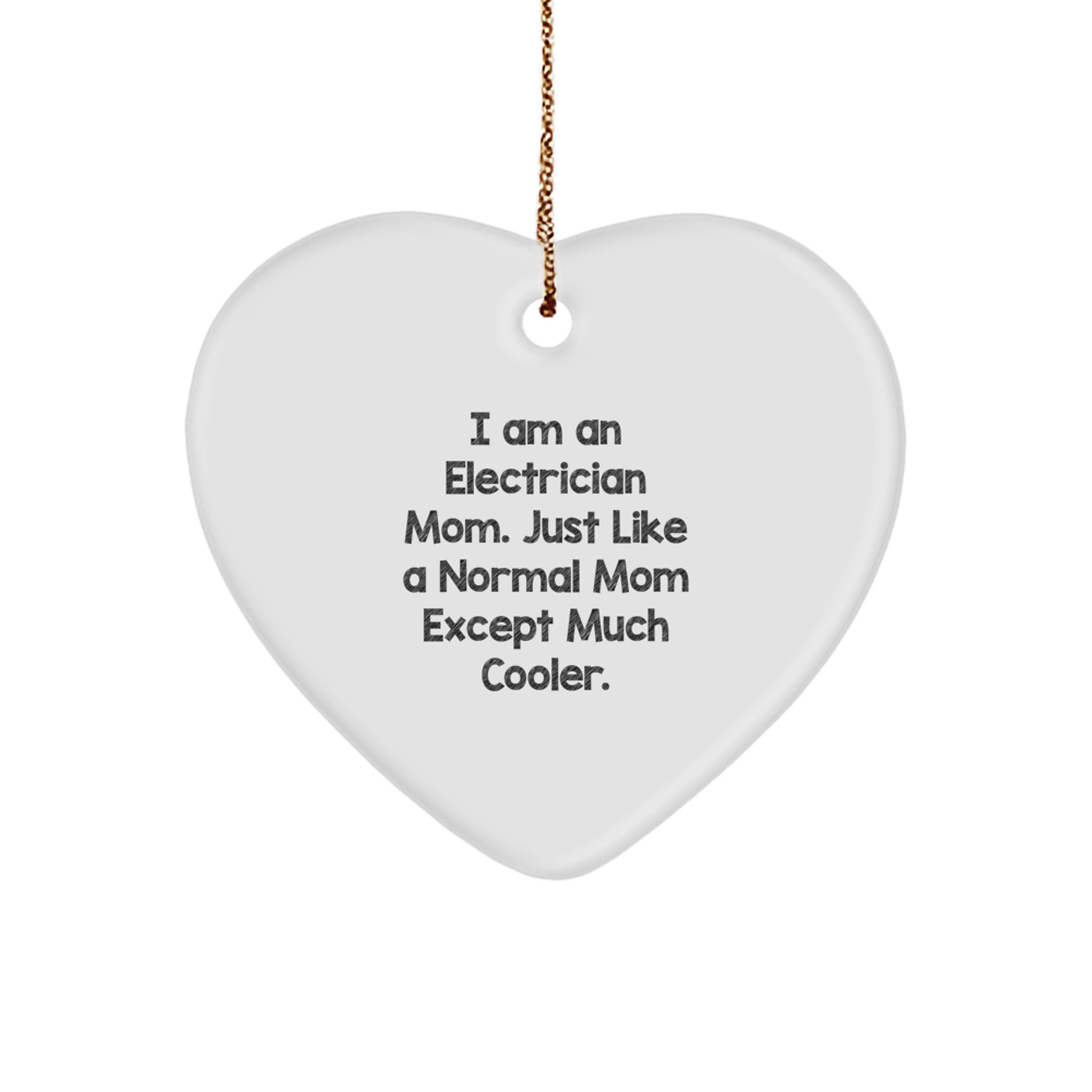 Funny Electrician Mom Gifts, Heart Ornament for Electrician Women, Gifts from Family to Electrician Mom, Christmas Unique Gifts - Image 1