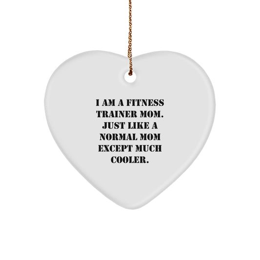 Fitness Trainer Mom Heart Ornament Funny Quote, Unique Christmas Unique Gifts for Fitness Enthusiasts from Friends, Fitness Trainers Gifts for Women, Funny Heart Ornament for Fitness Trainers - Image 1