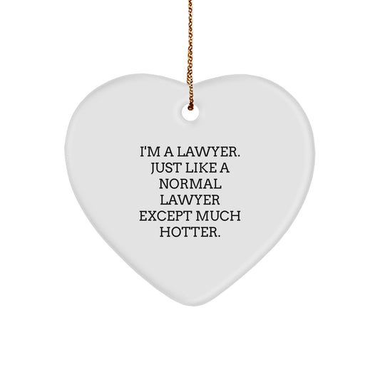 Funny Lawyer Gifts for Lawyer Friends, I'm A Lawyer Heart Ornament Gift, Christmas Unique Lawyer Ornaments from Men to Men - Image 1
