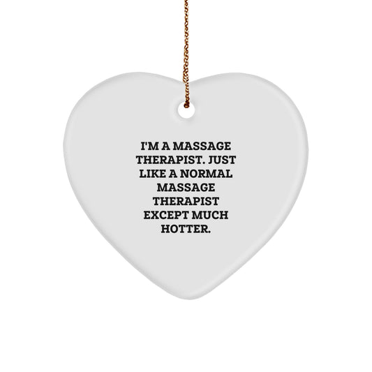 Funny Massage Therapist Heart Ornament Gifts from Friends to Coworkers for Christmas Unique - Image 1