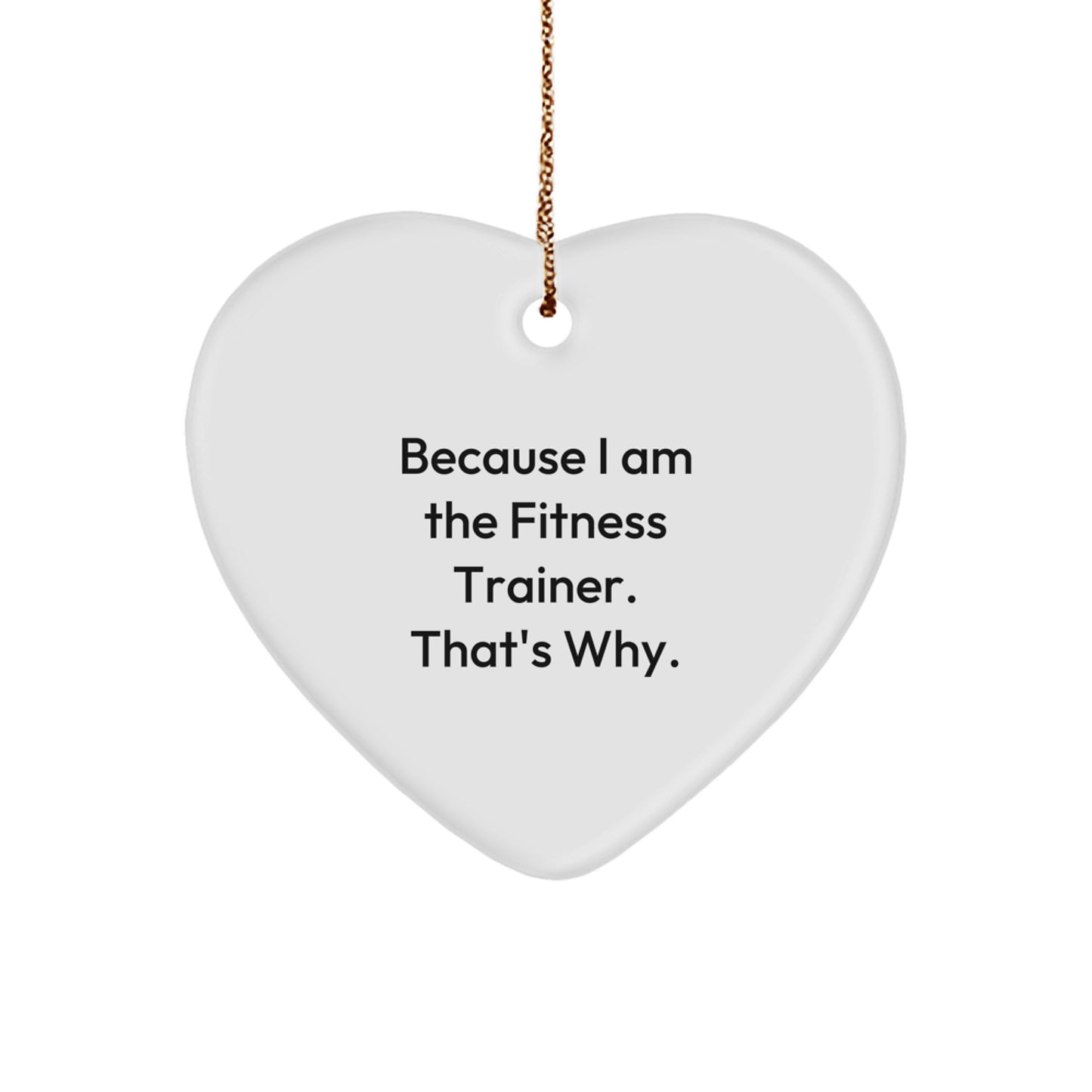 Unique Fitness Trainer Heart Ornament Gifts from Men for Best Friends at Christmas Time - I Am The Fitness Trainer That's Why. - Image 1
