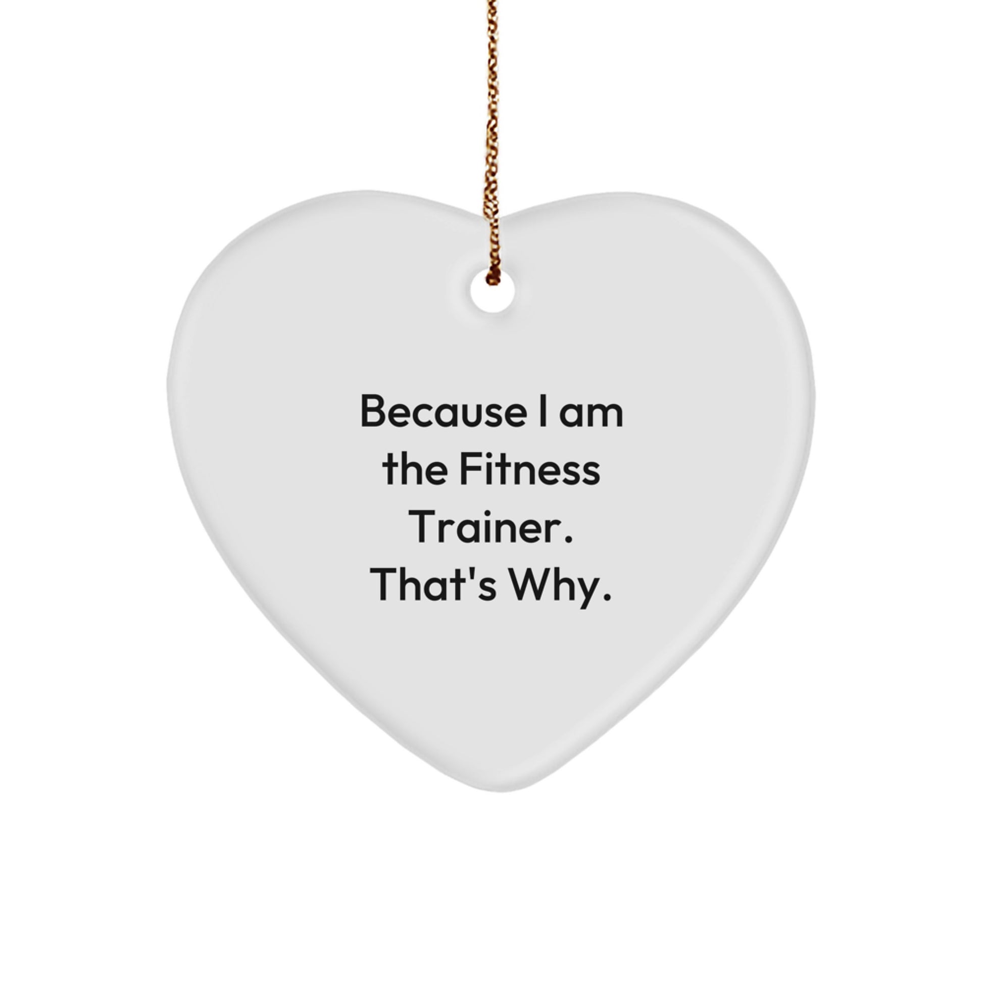 Unique Fitness Trainer Heart Ornament Gifts from Men for Best Friends at Christmas Time - I Am The Fitness Trainer That's Why. - Image 1