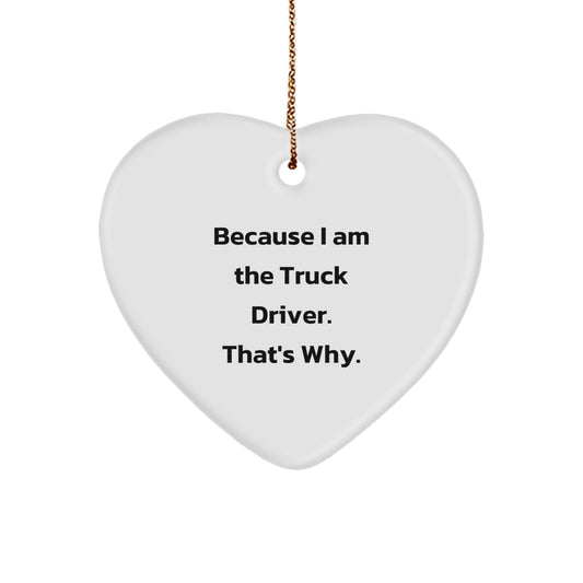 Truck Driver Gifts from Friends, Heart Ornament for Men, Funny Christmas Unique Gifts for Truck Driver - Image 1