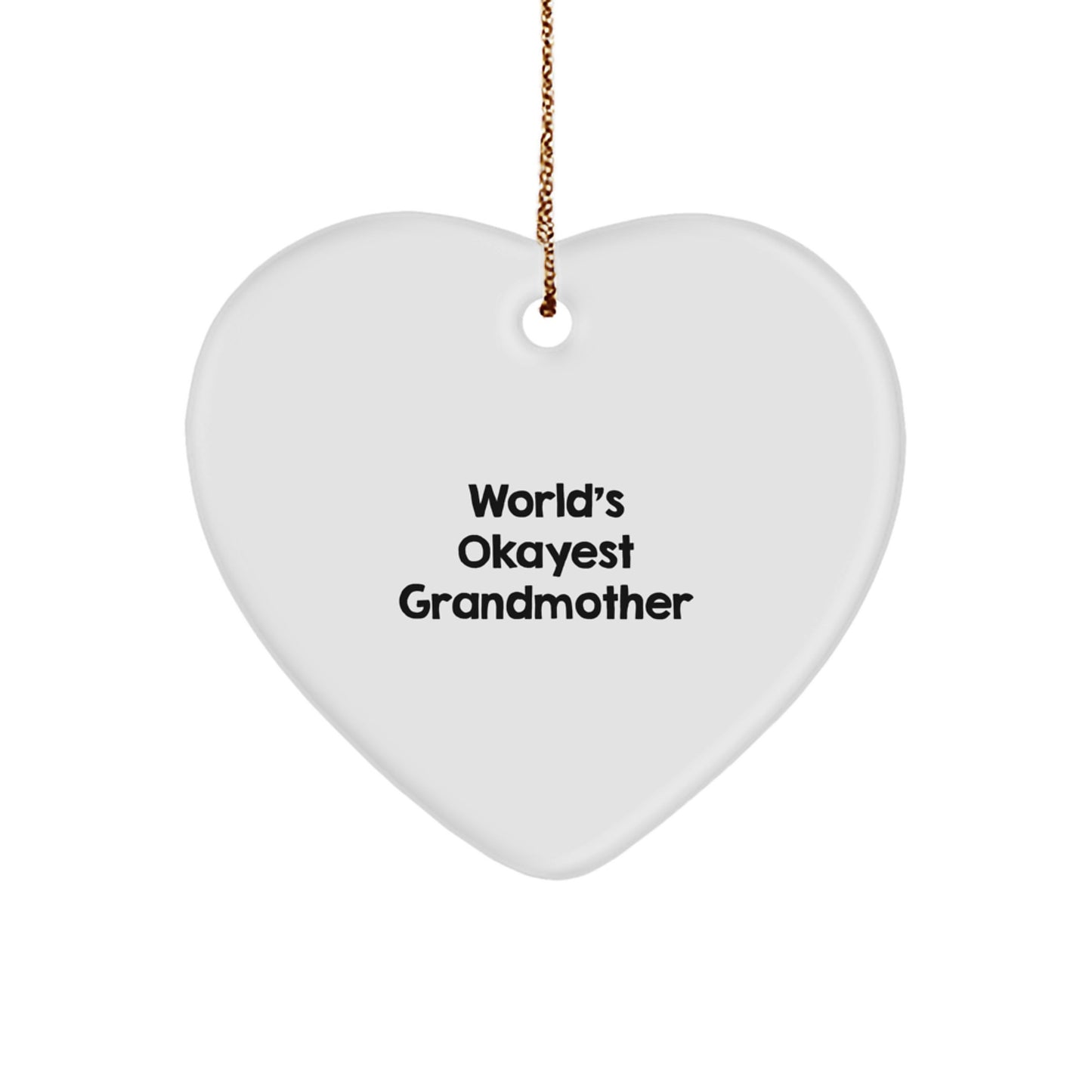 Funny Grandmother Heart Ornament Gifts for Grandma from Family, Christmas Unique Love Tokens - Image 1