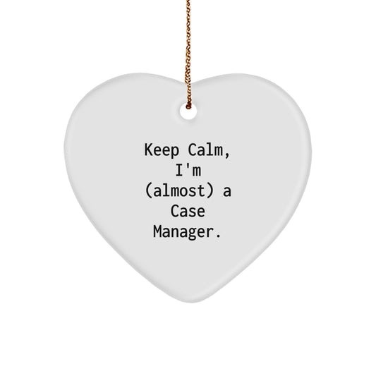 Funny Case Manager Heart Ornament Gifts from Friends and Family for Case Manager Christmas Unique Presents - Image 1
