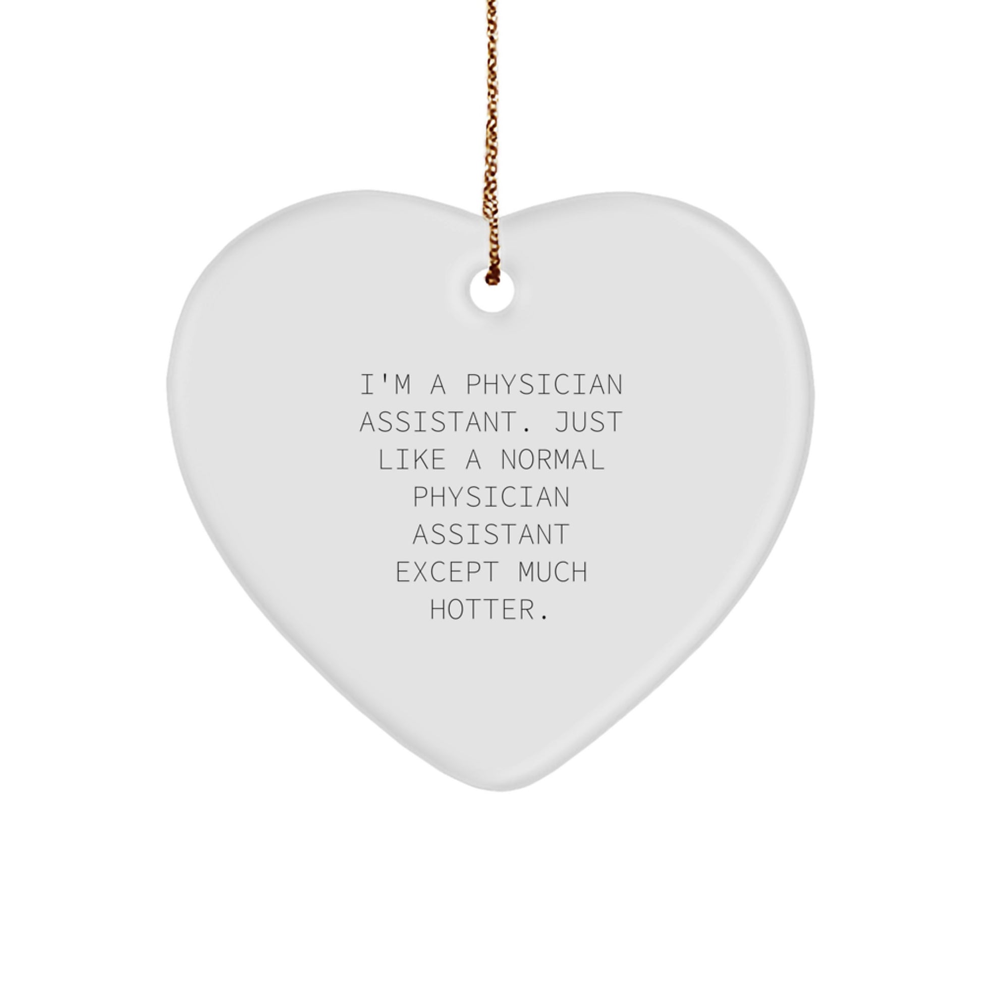 Funny Physician Assistant Heart Ornament Gifts from Men to Coworker, Unique Christmas Decorations, PA Heart Shaped Decor - Image 1