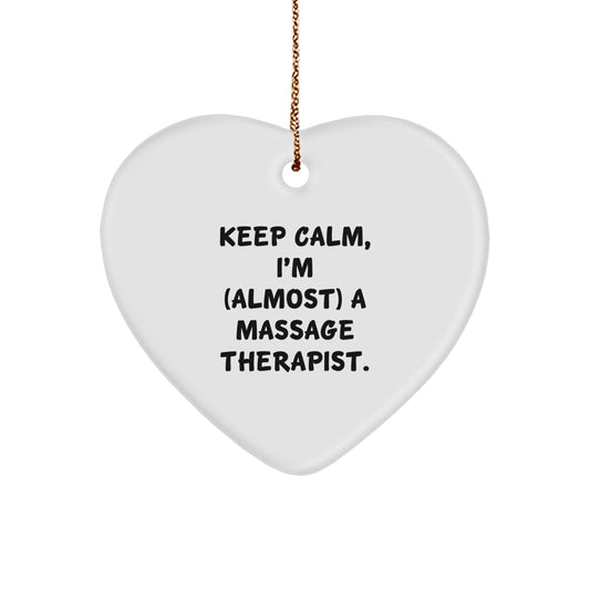 Christmas Unique Gift for Her Massage Therapist Keep Calm Ornament Present - Image 1