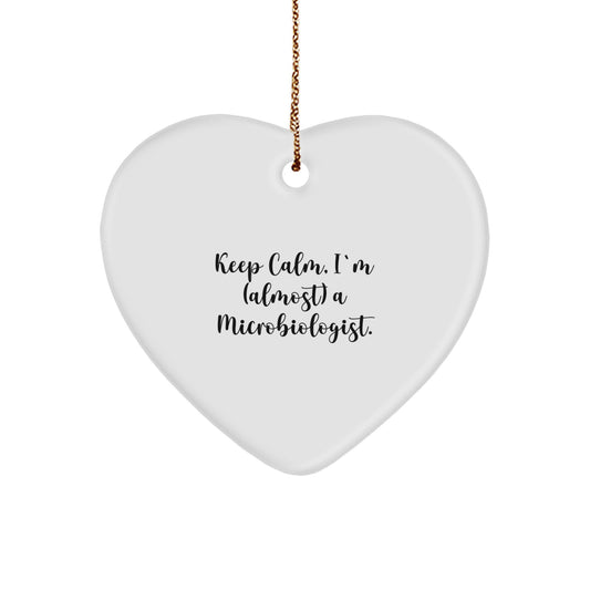 Funny Microbiologist Heart Ornament Gifts for Men Women from Family Friends - Keep Calm almost A Microbiologist Christmas Unique Decorations - Image 1