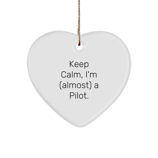 Pilot Christmas Ornament Gift Coworkers – Keep Calm, I'm (almost) a - Image 1