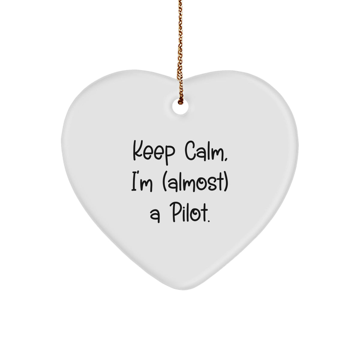 Calm Pilot Christmas Ornament Gift for Friends Novelty Heart-Shaped - Image 1